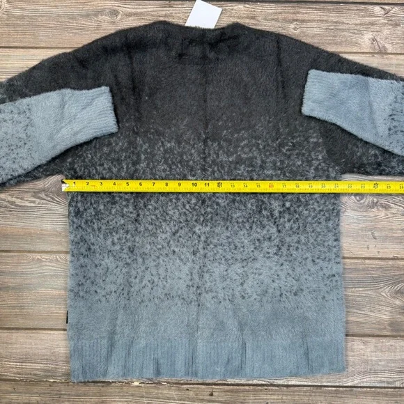 Jordan Flight Heritage Cardigan Mens SMALL Grey Ombre Fuzzy Sweater FV7426 NEW